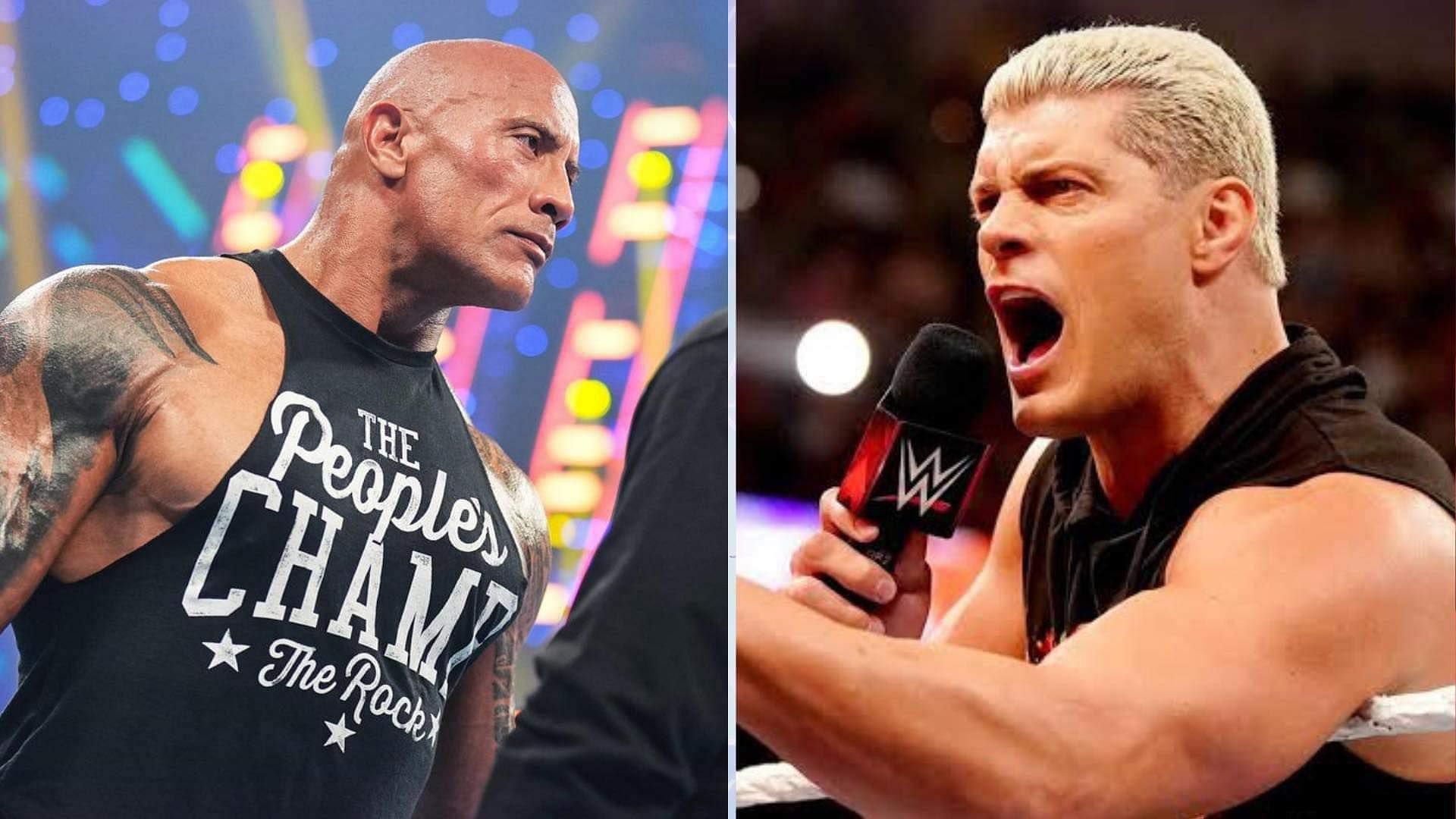 The Rock (left); Cody Rhodes (right)
