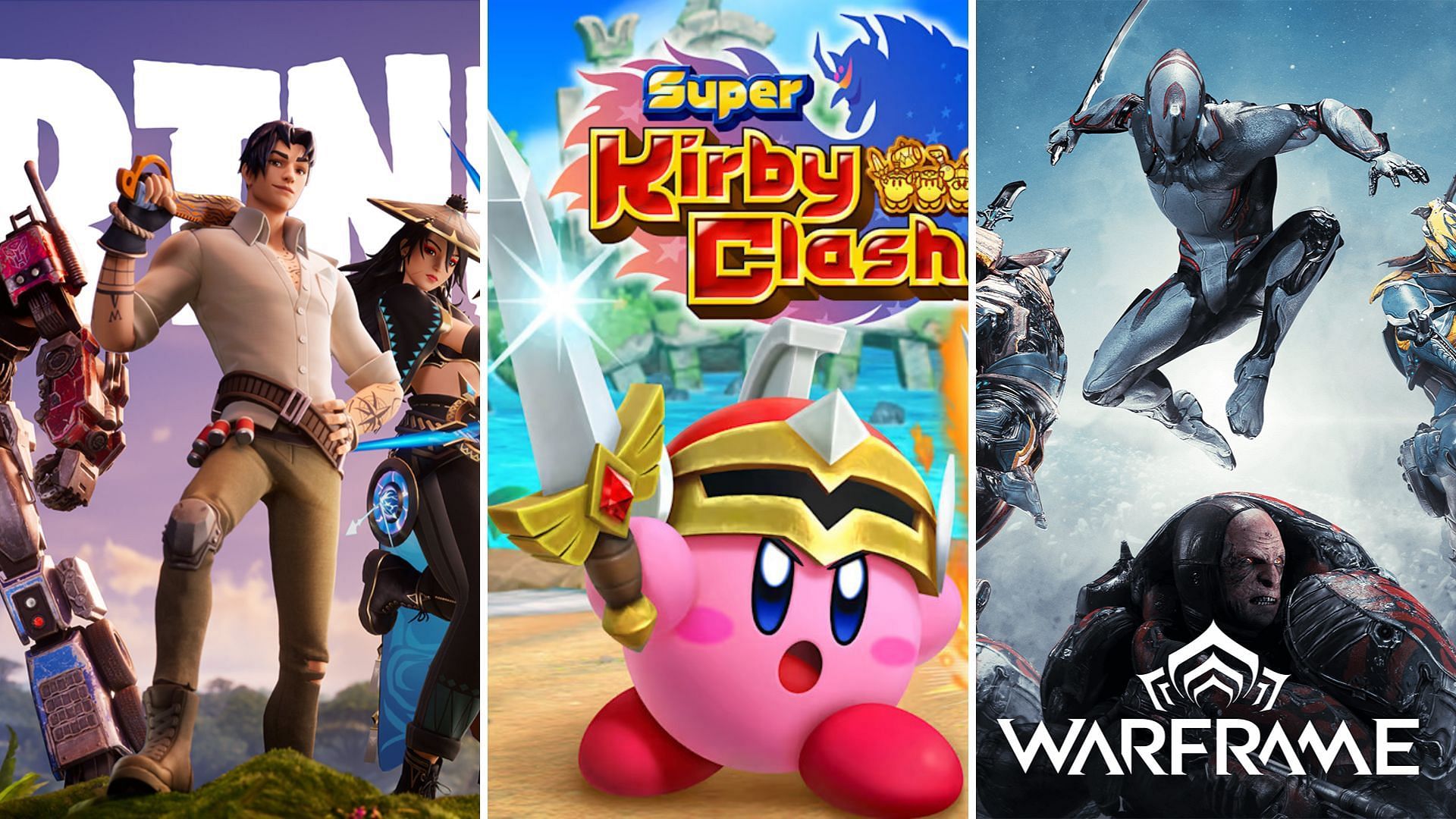 Embark on an adventure with these free-to-play games on Nintendo Switch (Image via Nintendo, Fortnite, Warframe)