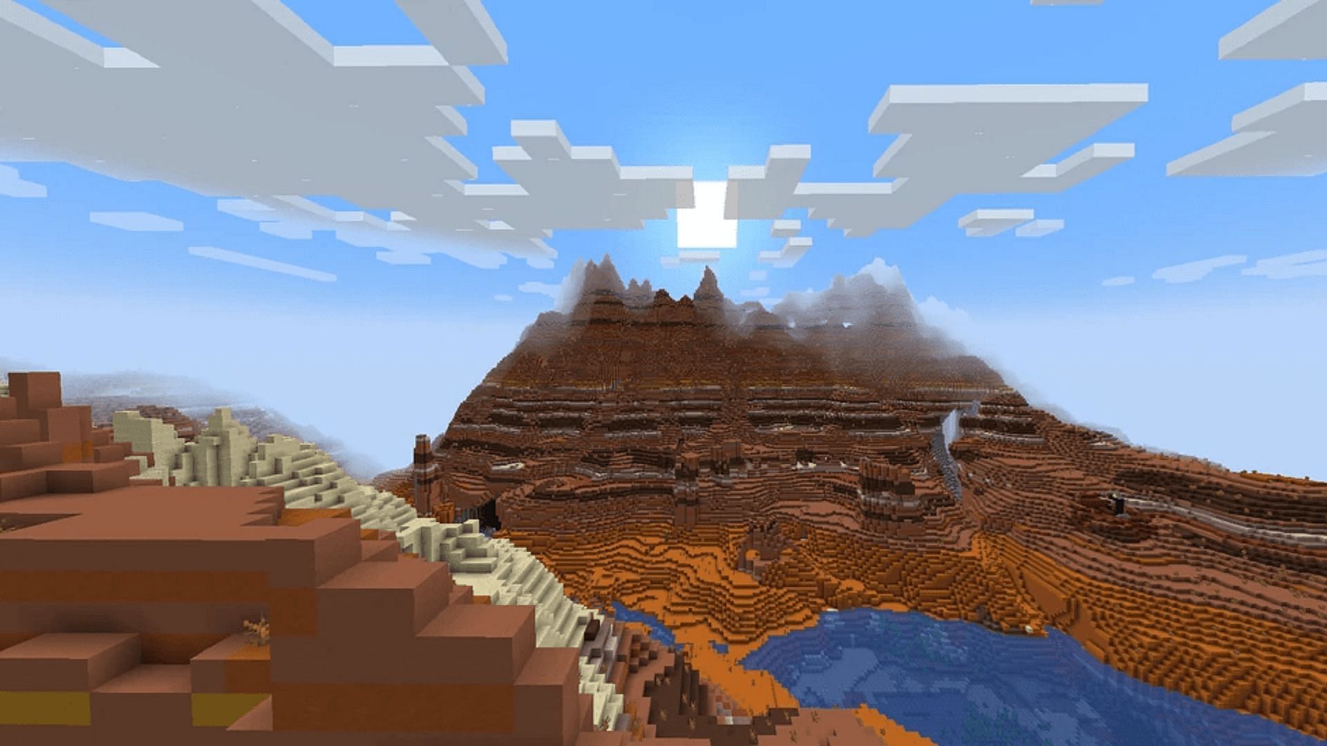 Badlands are a dangerous place when players scratch underneath their surface (Image via Mojang)