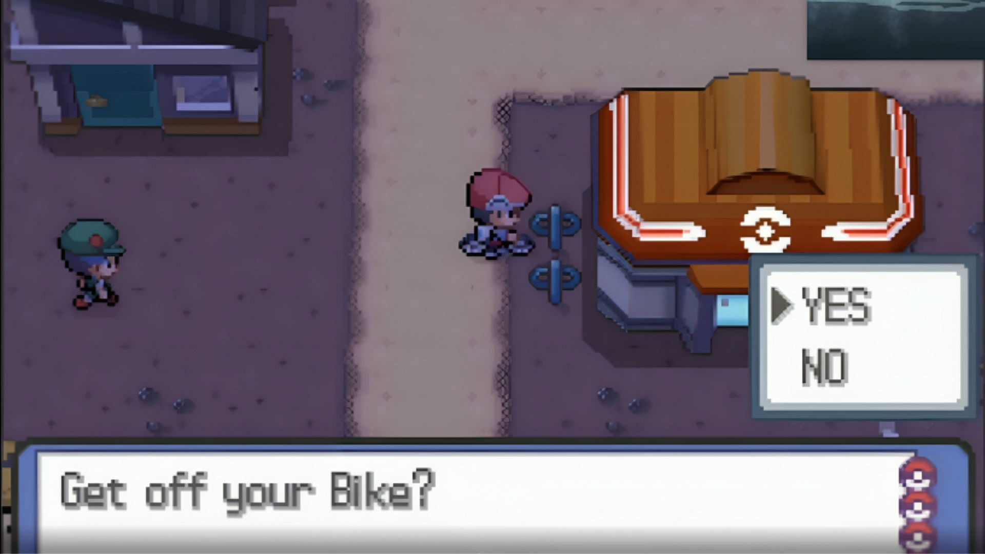 Bicycle racks scattered throughout Pokemon Platinum serve a practical purpose (Image via The Pokemon Company)