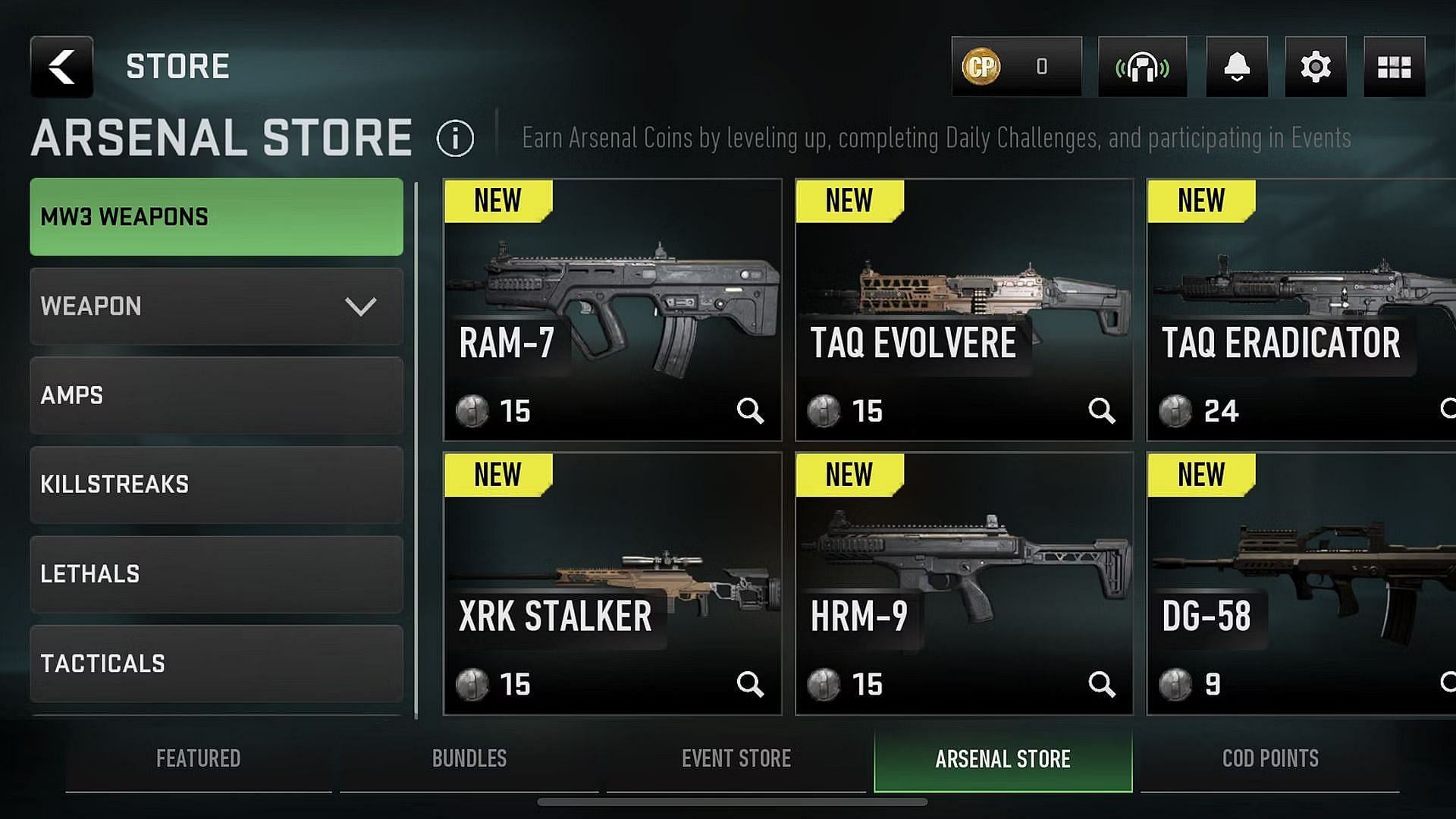 Arsenal Coin in Warzone Mobile (Image via Activision)