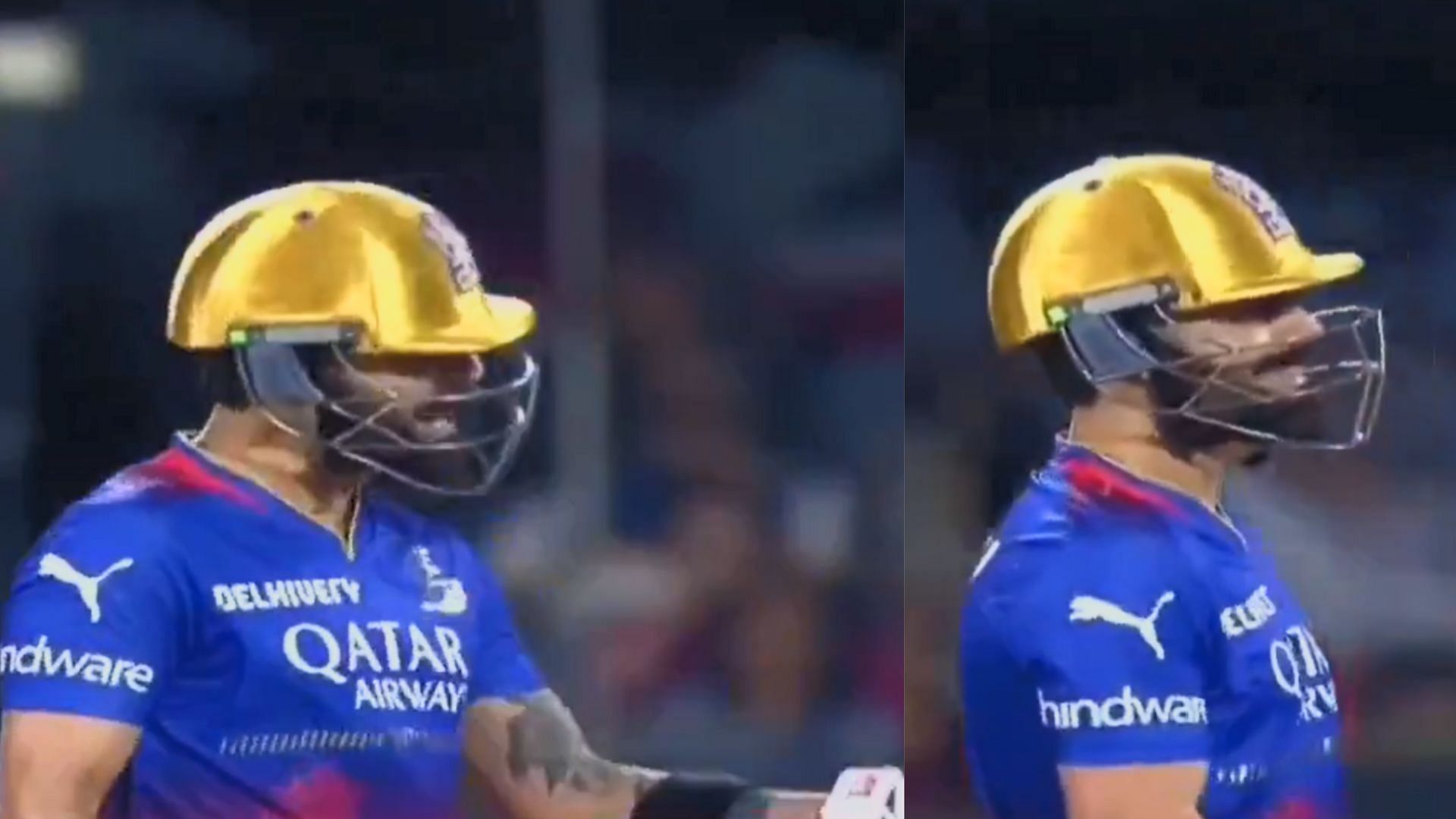 Snippets from Virat Kohli having a chat with Shikhar Dhawan during the game