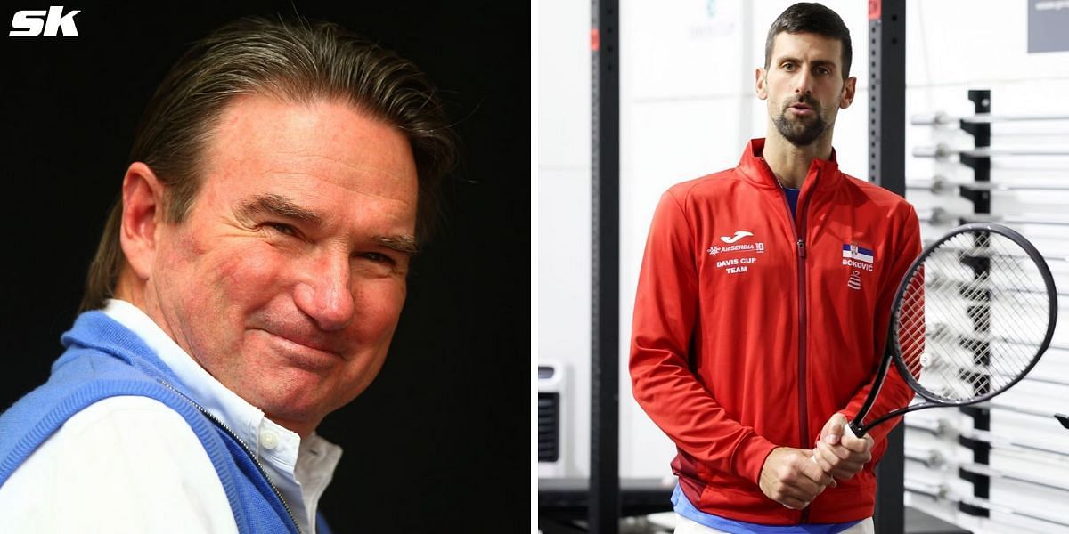 Jimmy Connors (L) and Novak Djokovic