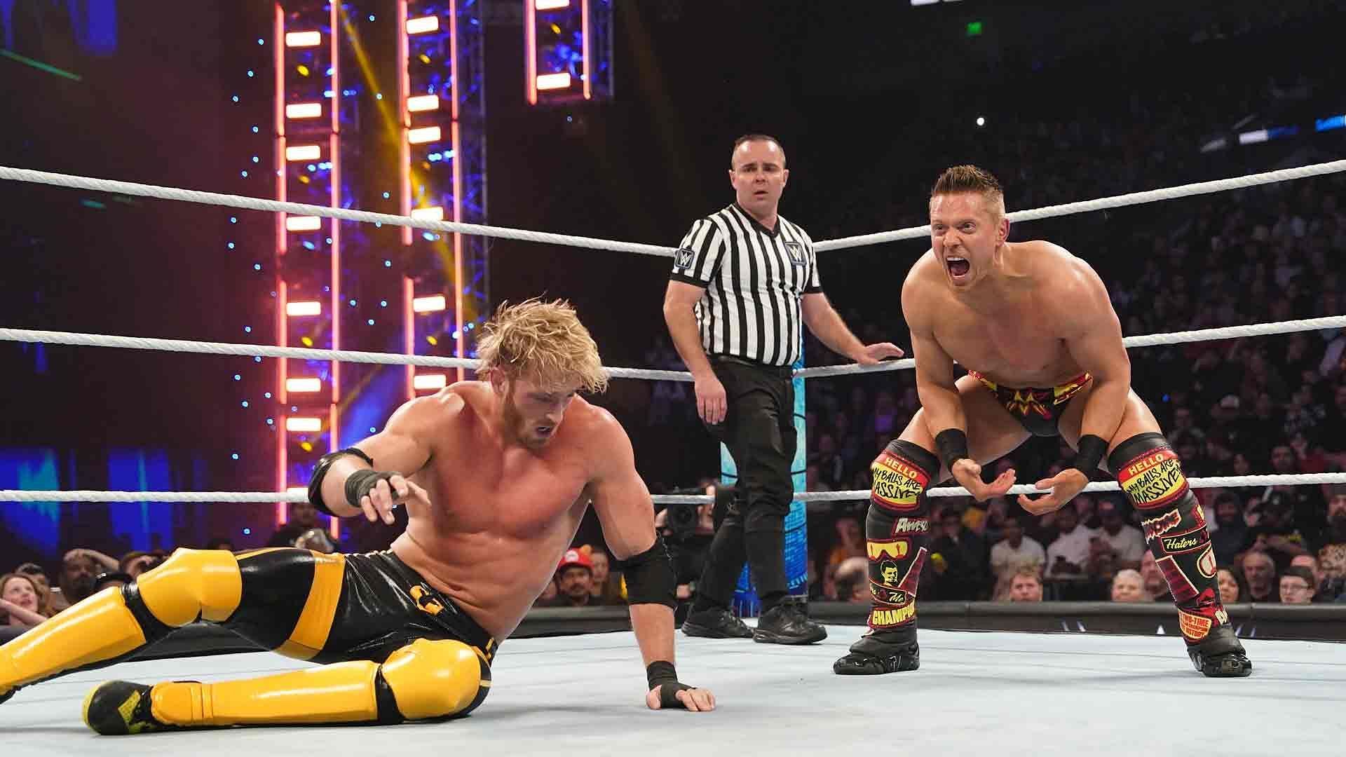 The Miz taunts Logan Paul in the ring on WWE SmackDown