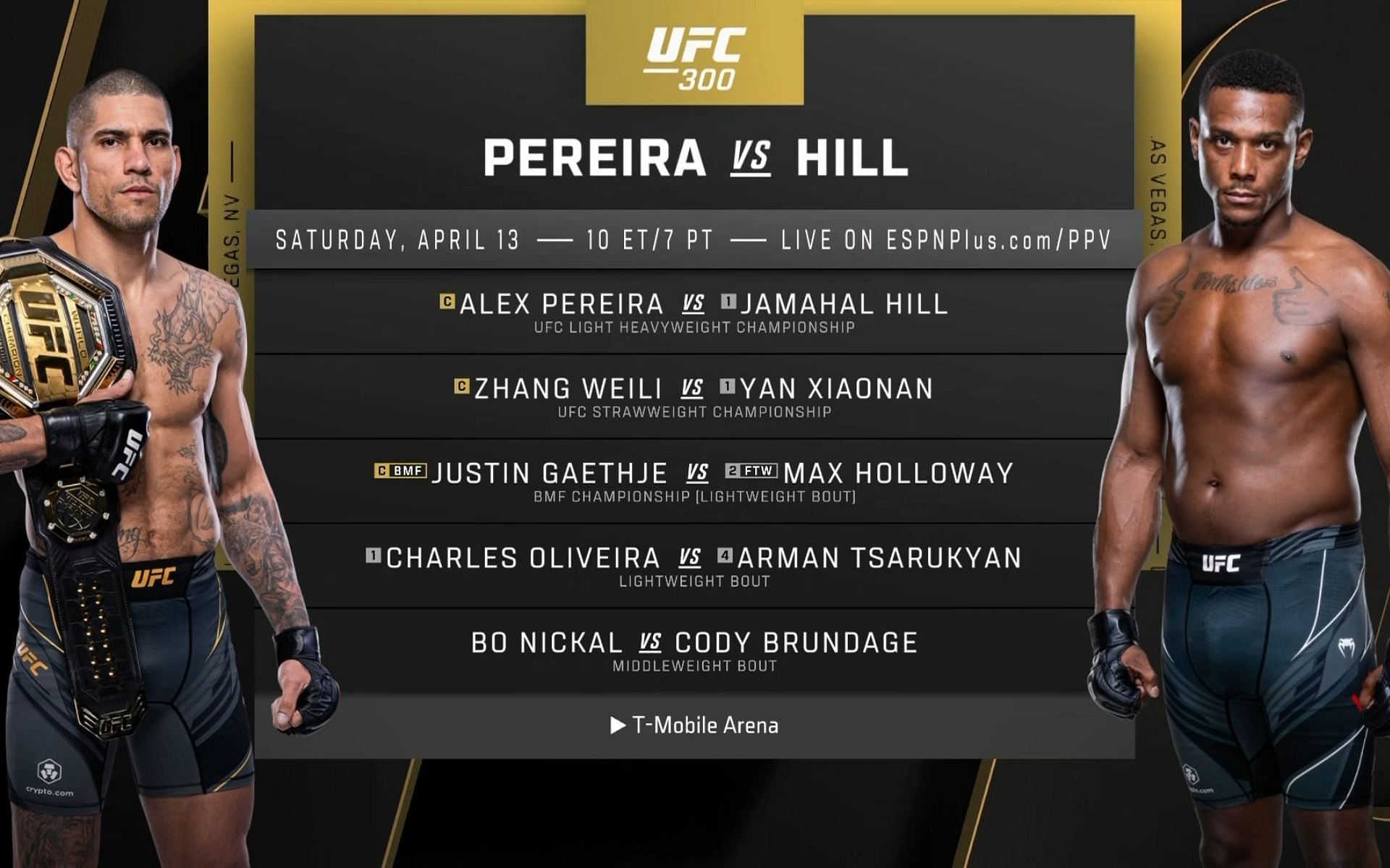 Judge and referee assignments locked-in for UFC 300 headliner and co-main event bout, per reports [Image courtesy: @ufc - X]
