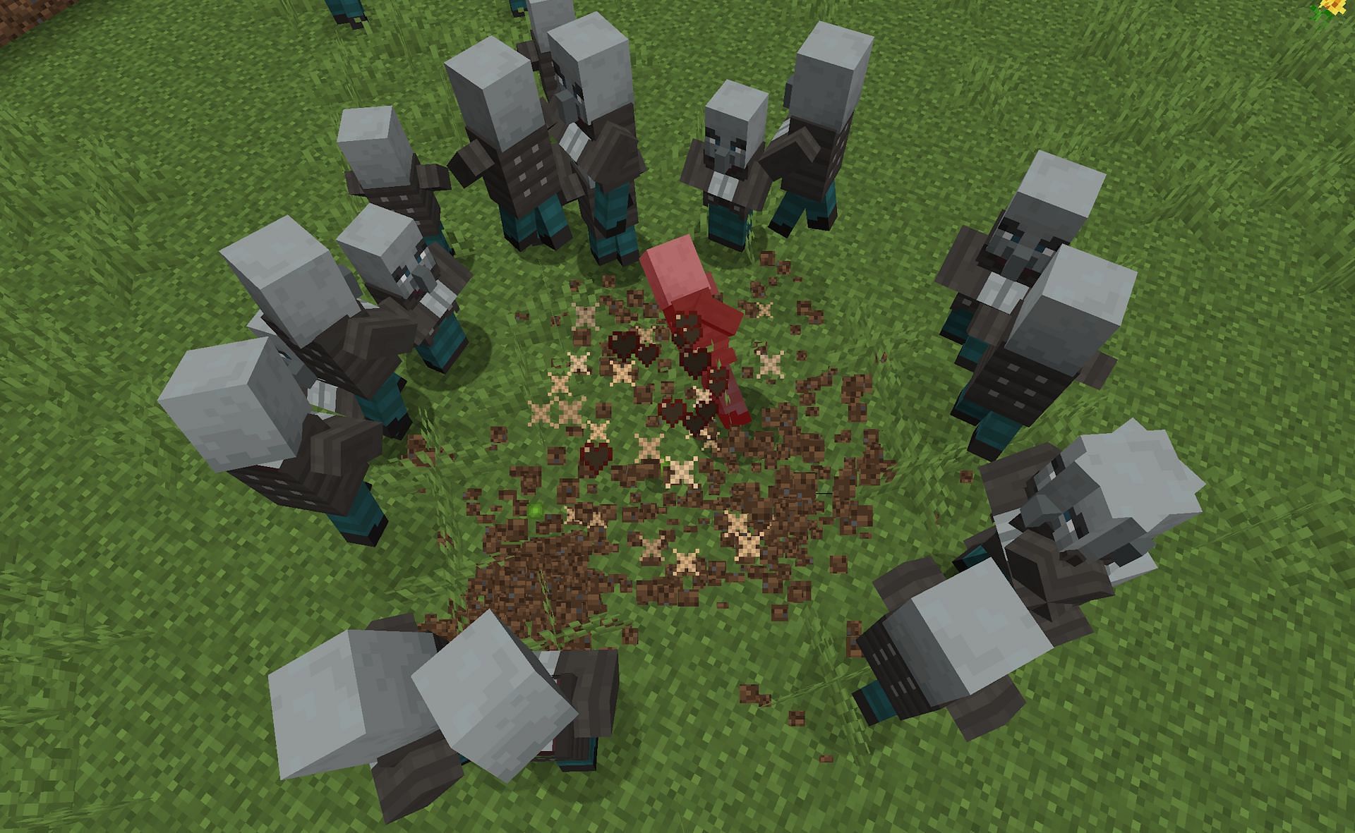 The mace also has a very useful AOE knockback effect (Image via Mojang)