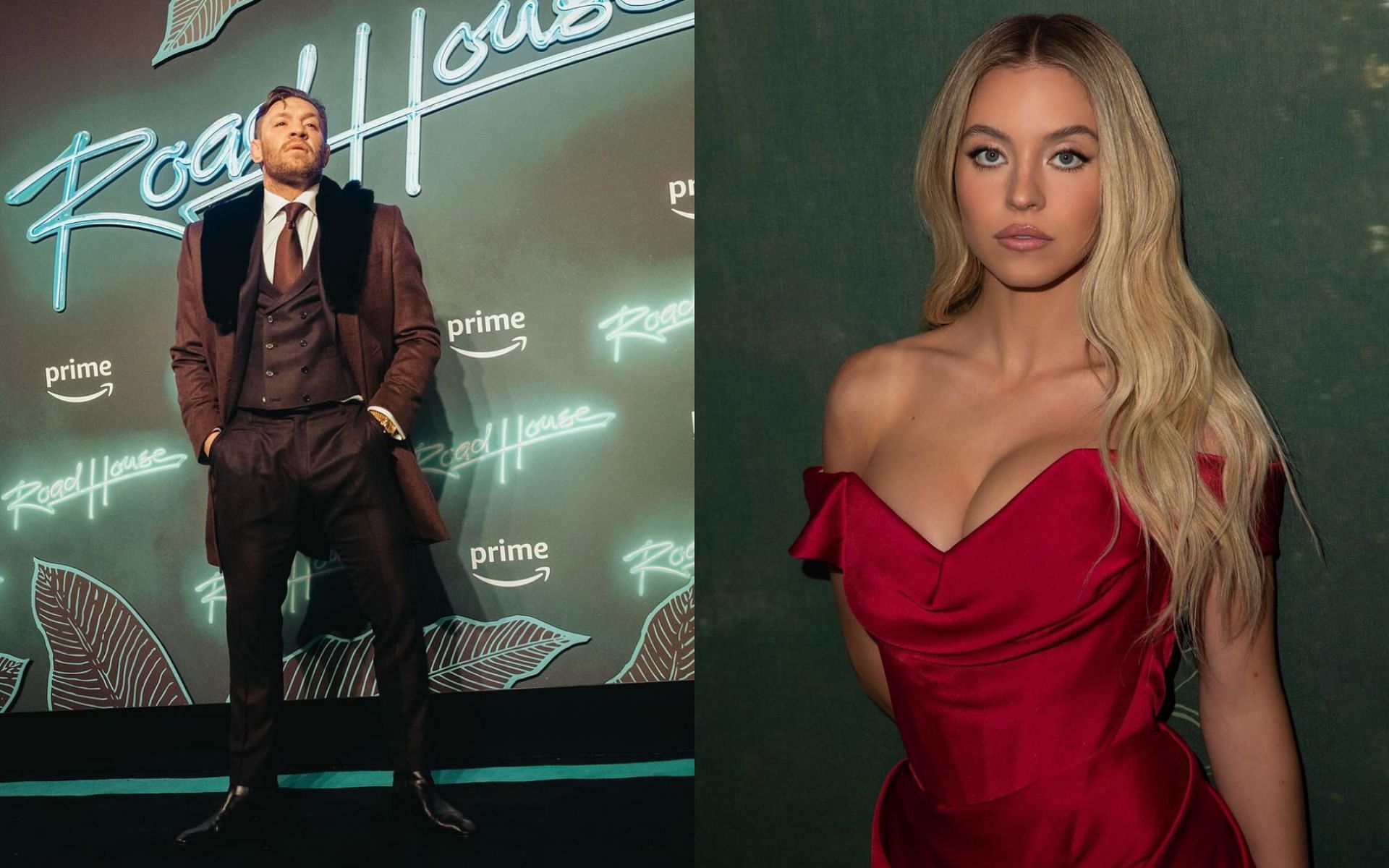 Conor McGregor (left) leaves a comment under Sydney Sweeney