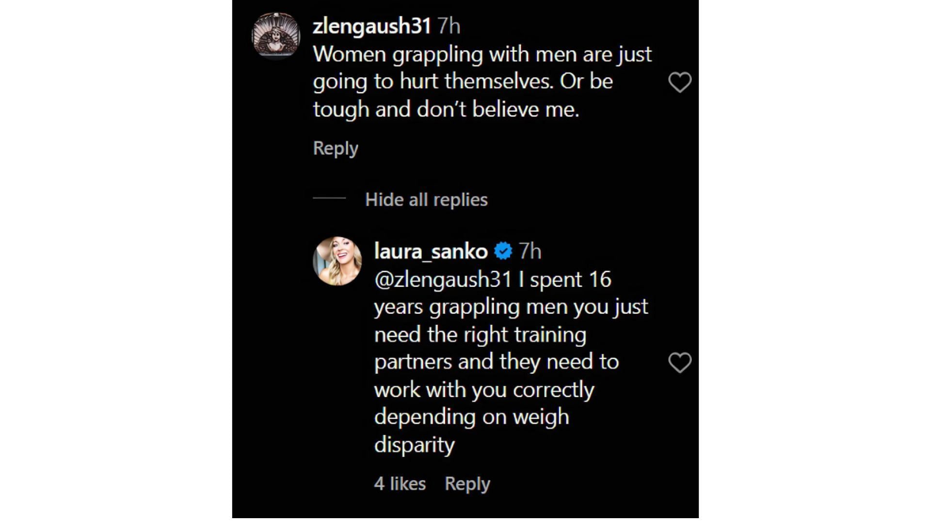 Laura Sanko&#039;s response