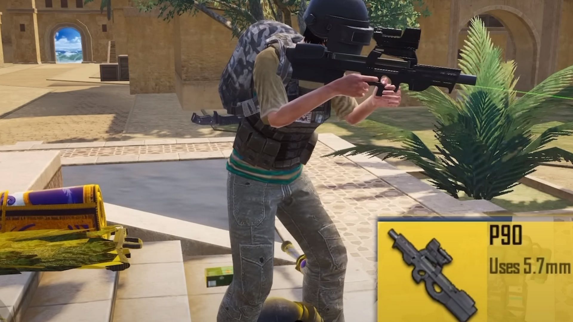 The completely re-designed P90 gun in PUBG Mobile BGMI 3.1 update (Image via Tencent Games, YouTube/ Zendex)