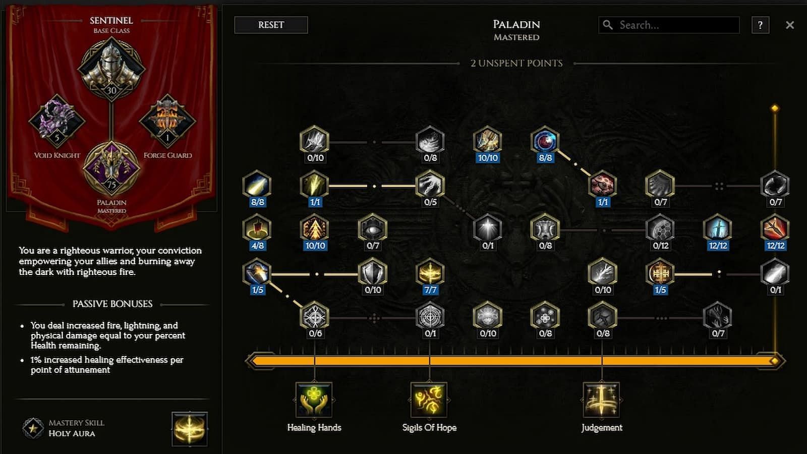 Paladin Skill tree for this build (Image via Last Epoch Tools/Eleventh Hour Games)
