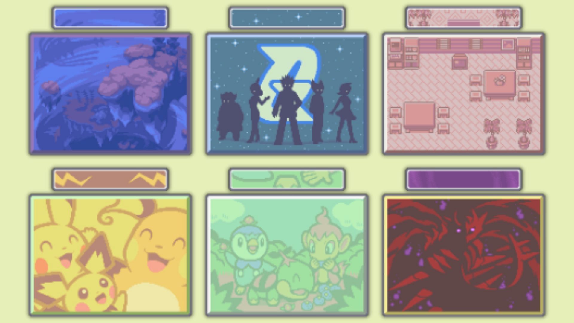 Different special wallpapers that are obtainable in Pokemon Platinum (Image via The Pokemon Company)