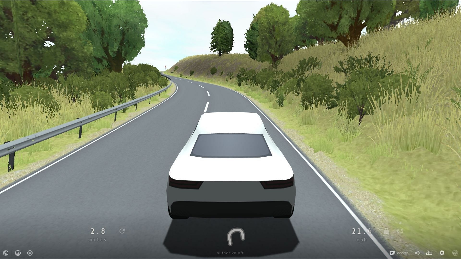 Slow Roads lets you enjoy driving in a minimalistic and calm open-world environment. (Image via Slow Roads)