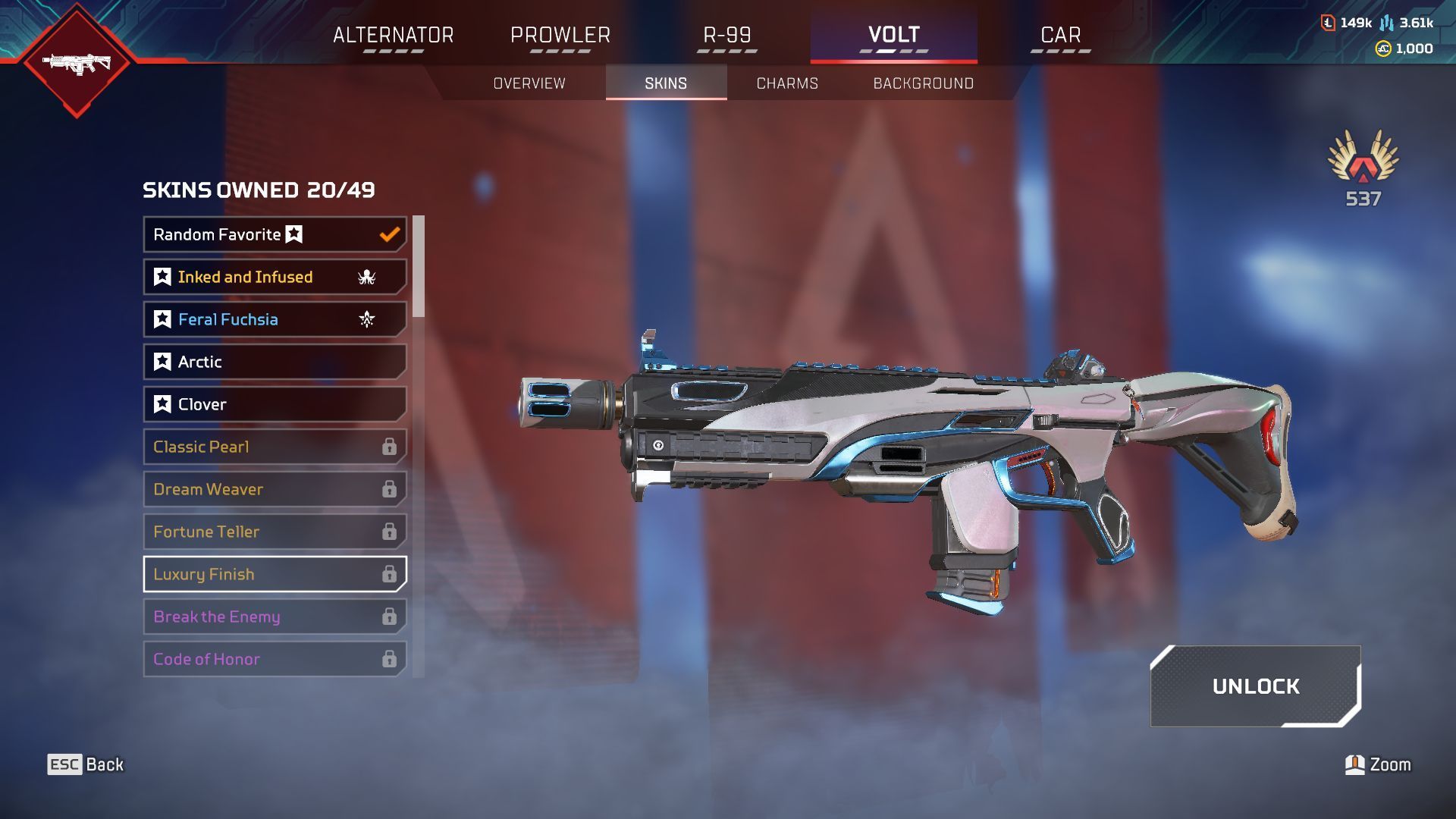 Luxury Finish Volt SMG skin (Image via Respawn Entertainment)