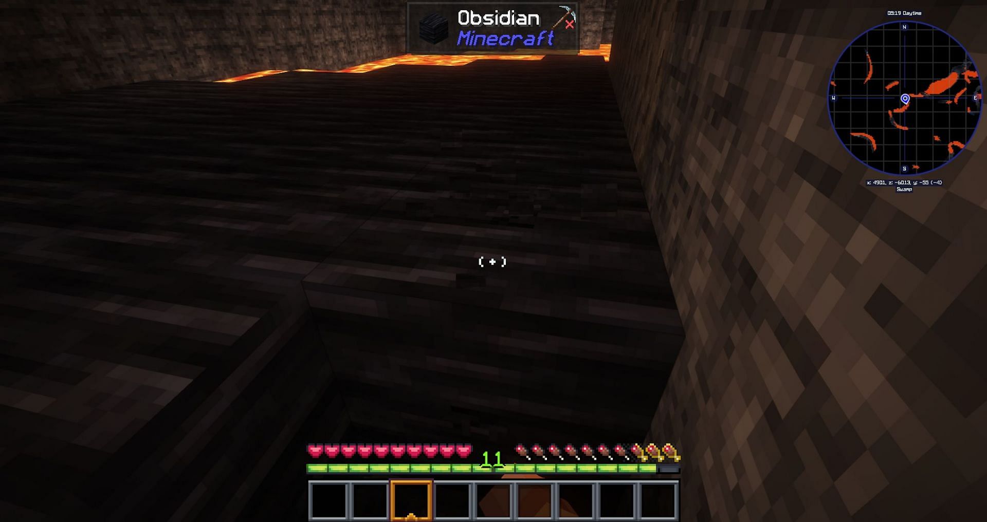 Breaking obsidian by hand is not recommended (Image via Mojang)