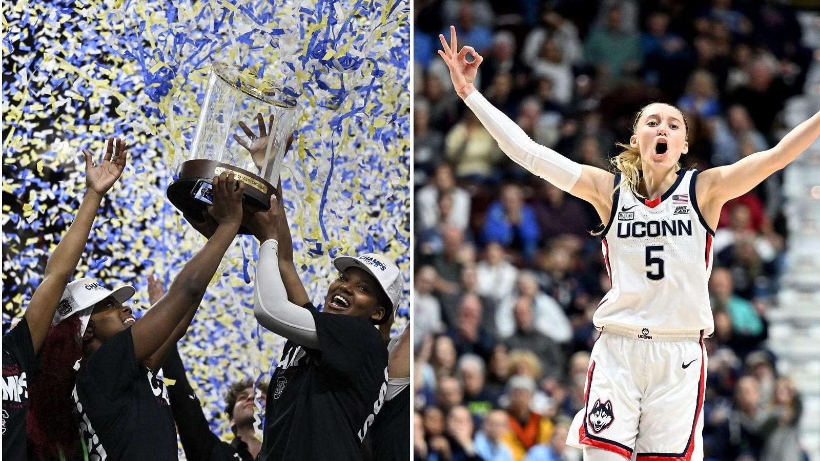 South Carolina celebrated an SEC title, but teams like UConn would love to stop them from winning the NCAA crown. 