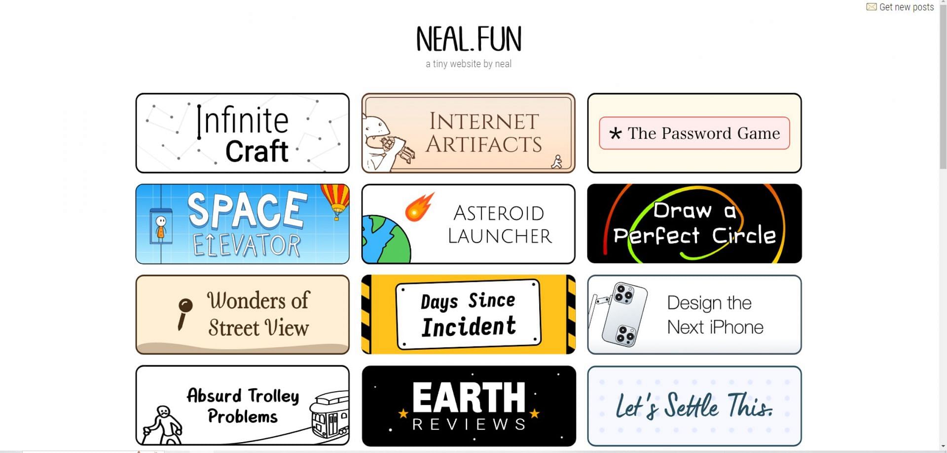 Best Neal.Fun games to play other than Infinite Craft