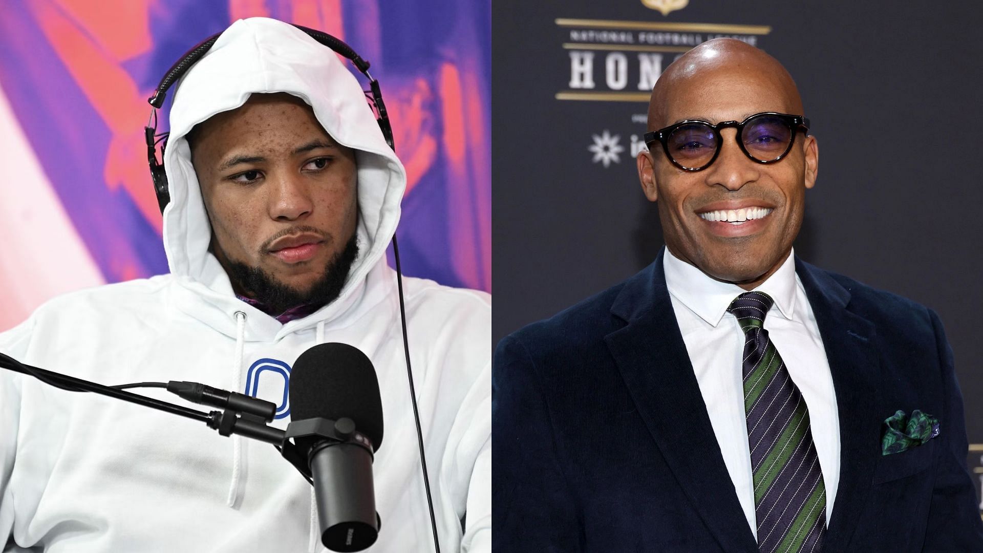 Saquon Barkley argues with Tiki Barber over his defection from the New York Giants