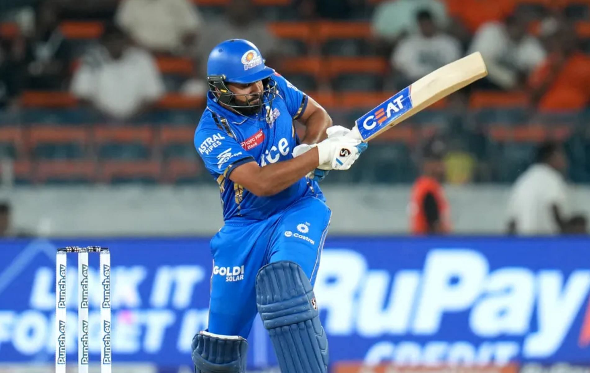 Rohit Sharma in action for MI.