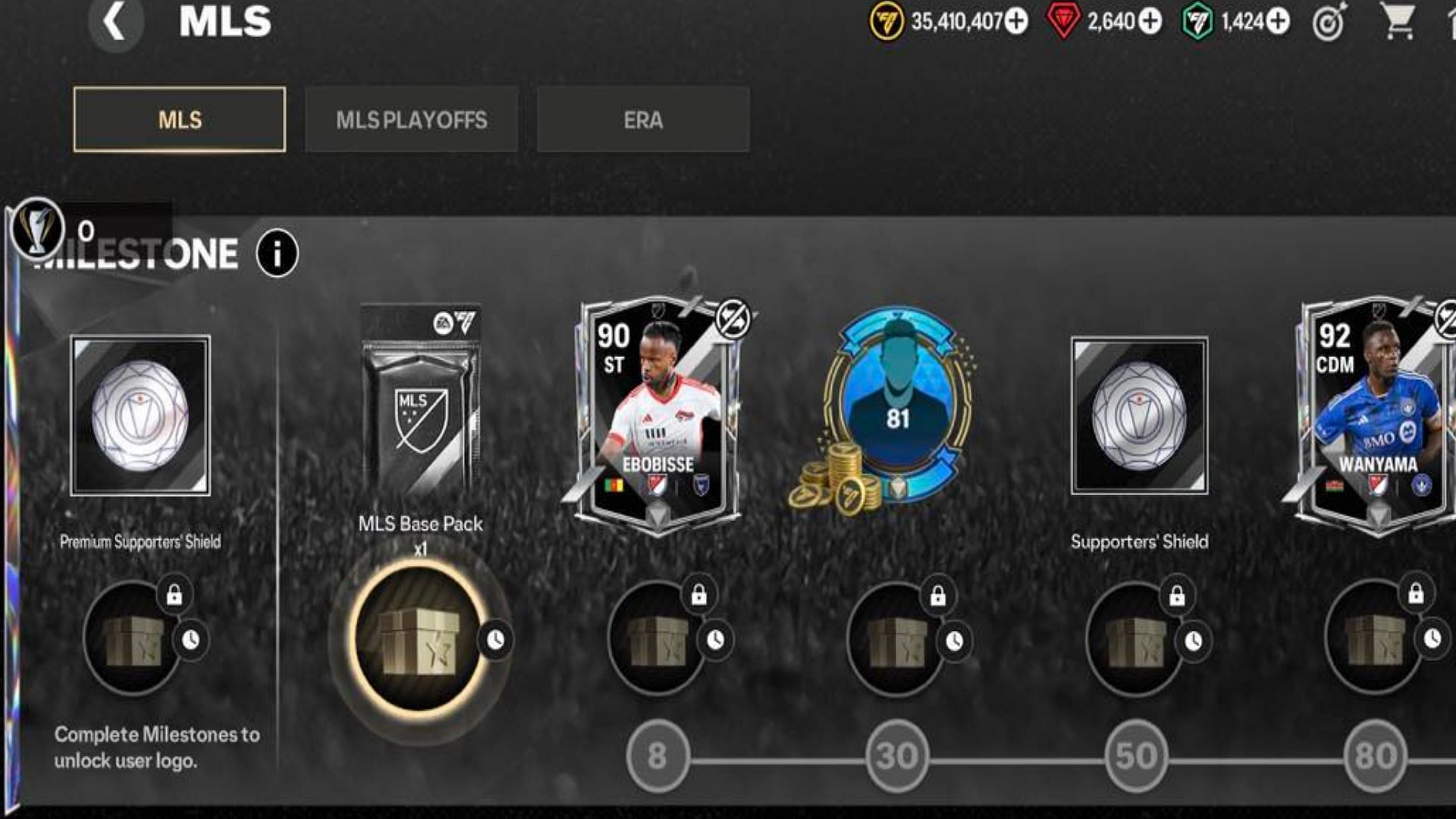 MLS chapter Milestone Rewards (Image via EA Sports)