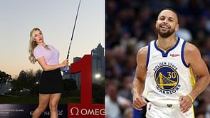 "There has been a lot of speculation" - Paige Spiranac refutes claims of being in the background of Steph Curry’s on-court golf celebration