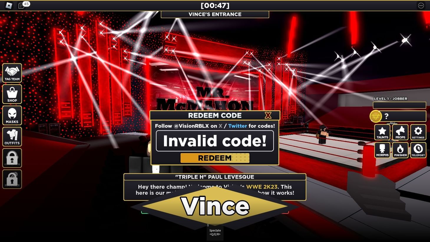 Roblox WWE 2K23 Codes