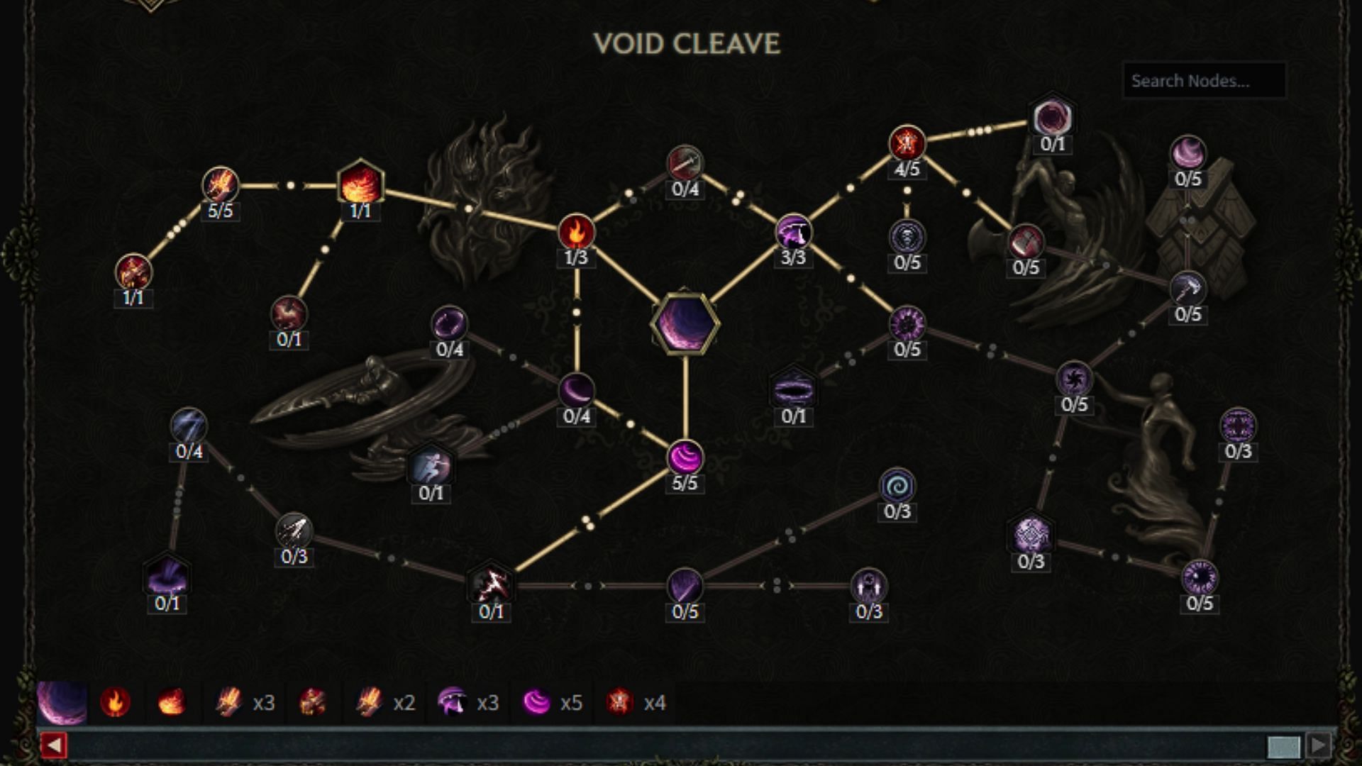 Skill tree for Void Cleave (Image via maxroll/Eleventh Hour Games)