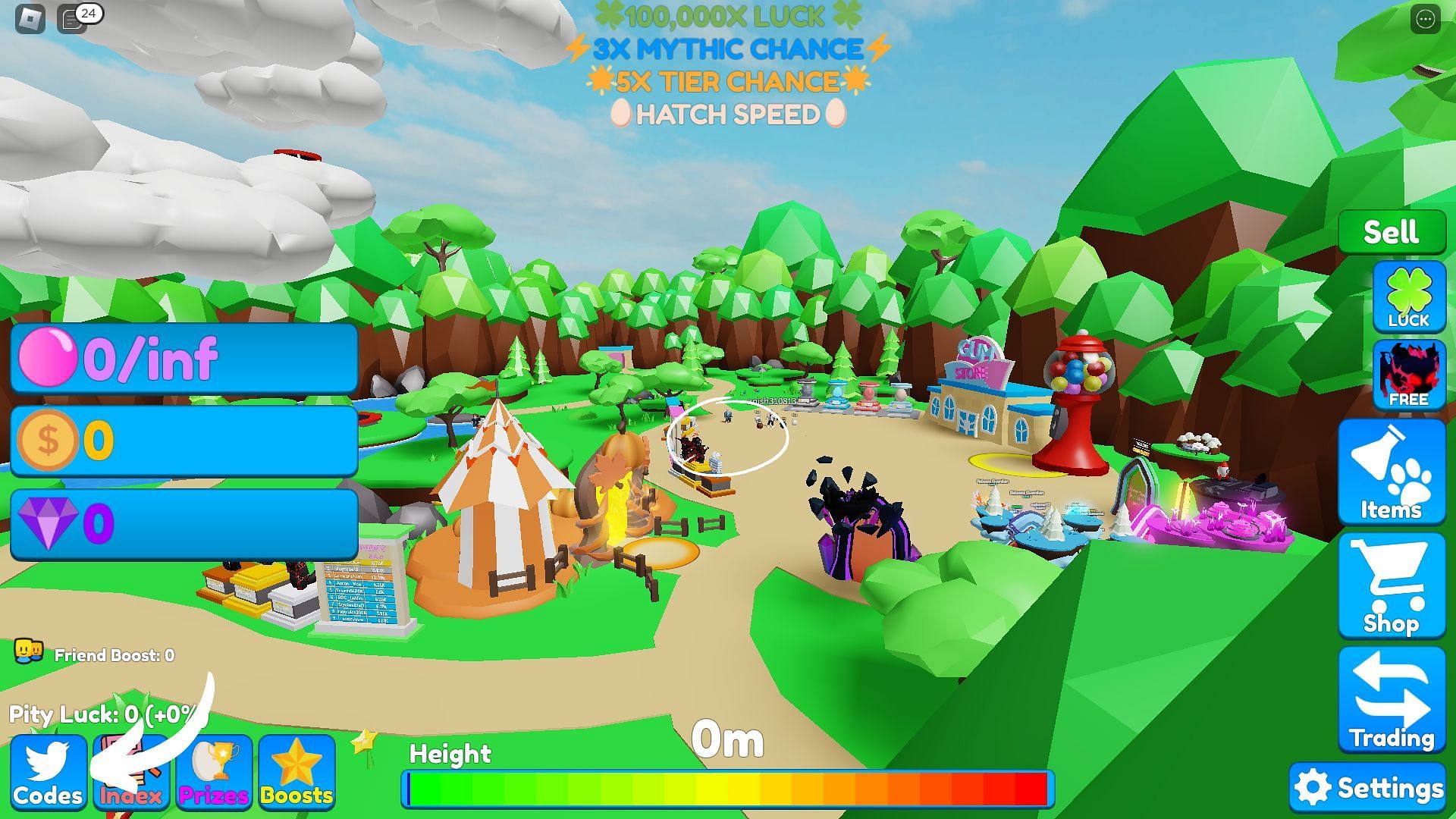 How to redeem codes for Bubble Gum Mayhem (Image via Roblox || Sportskeeda)