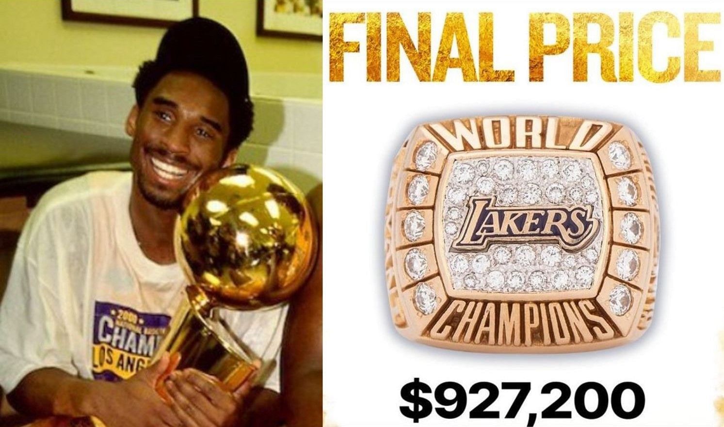 How much did Kobe Bryant&rsquo;s ring get sold for? Closer look as late Lakers legend&rsquo;s memorabilia breaks record 