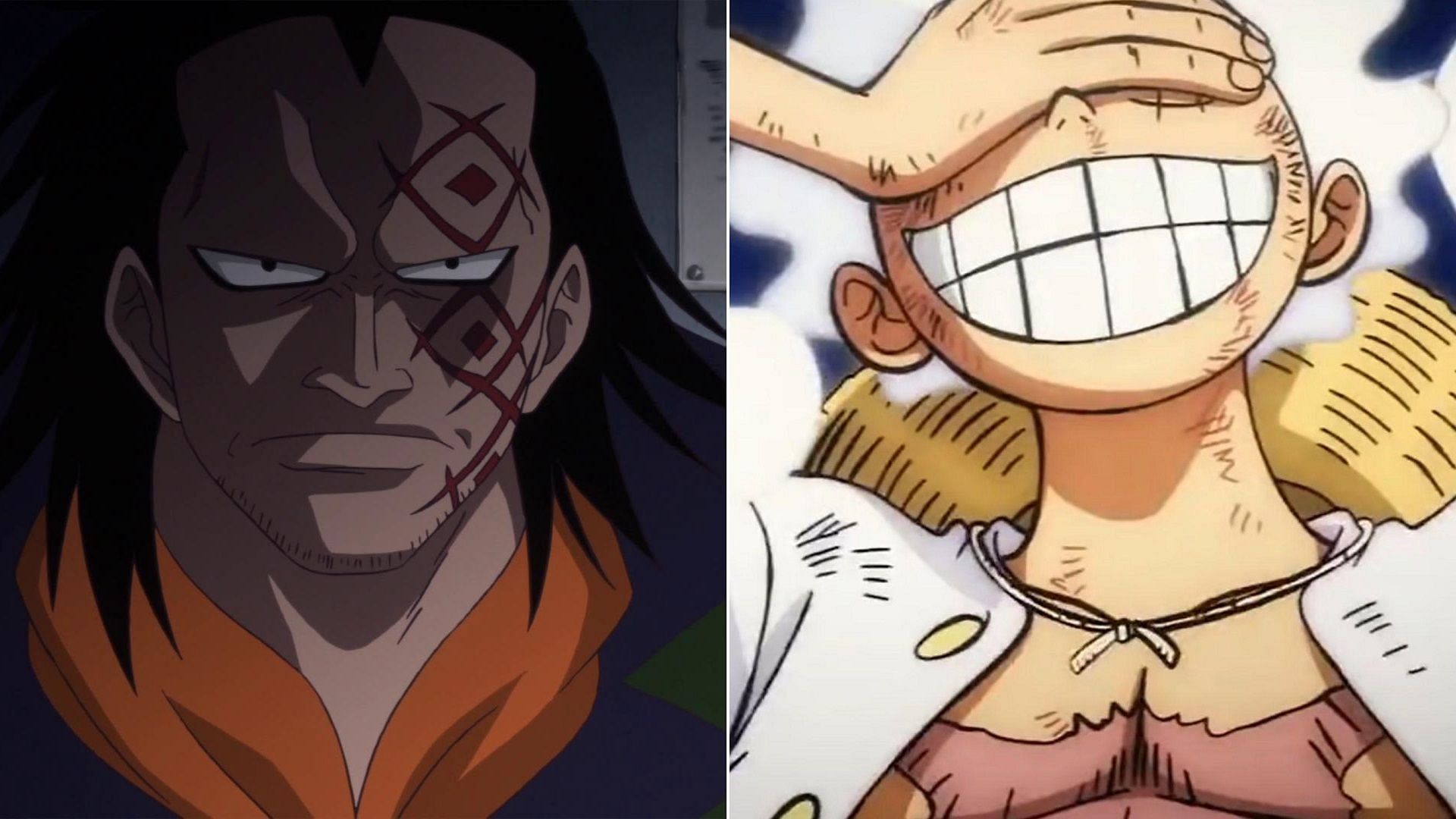Dragon and Luffy as seen in the One Piece anime (Image via Toei Animation)