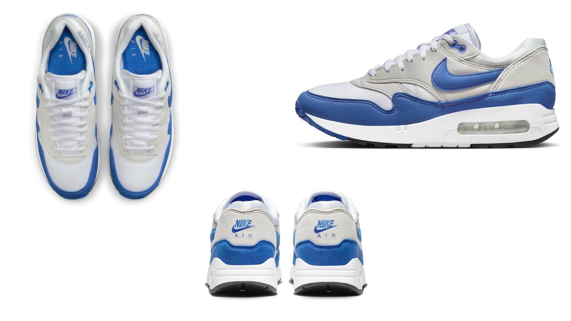 Another look at the Nike Air Max 1 &#039;86 OG Sport Royal shoes (Image via YouTube/@ragnoupdates)