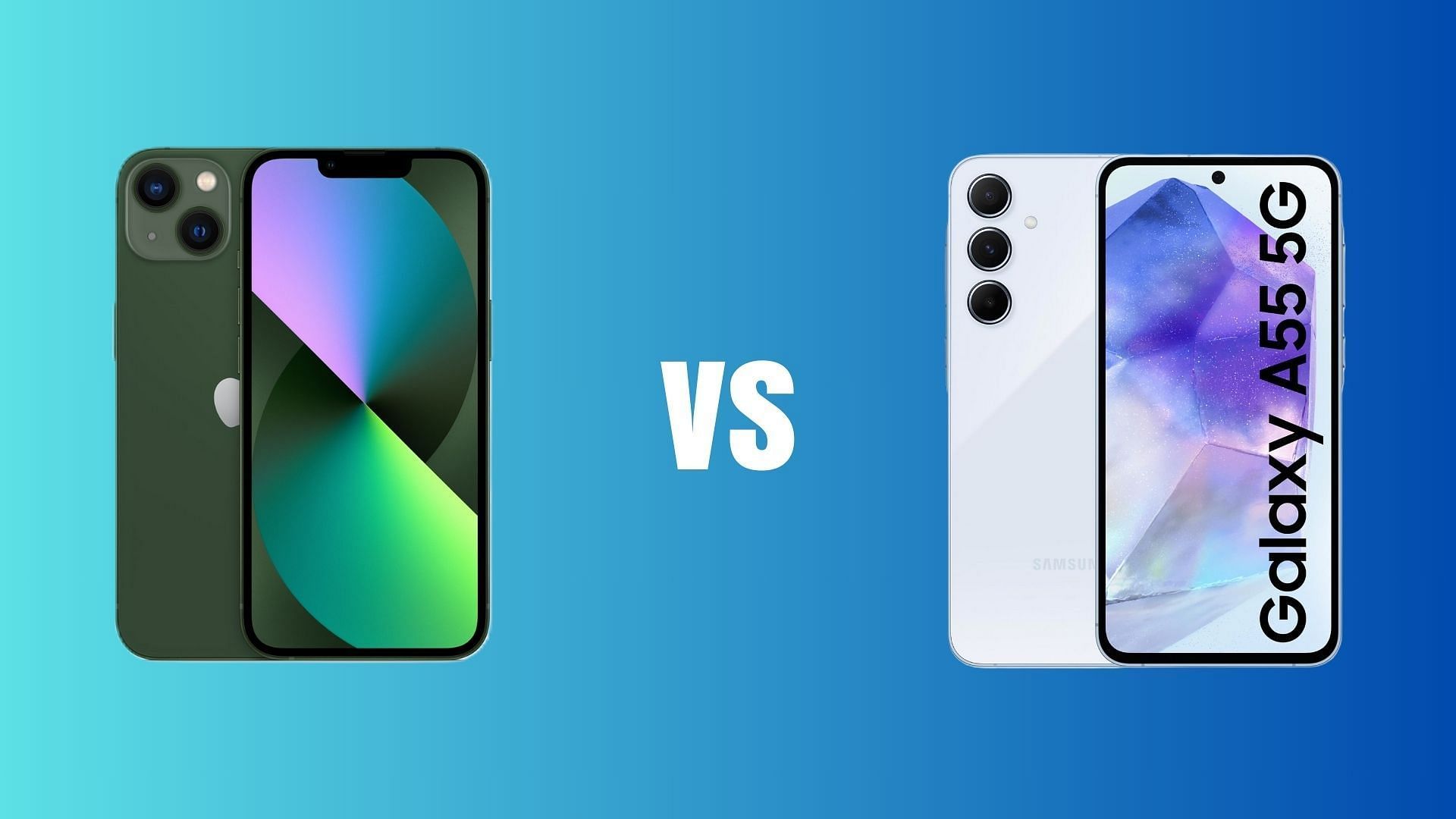 Apple iPhone 13 vs Samsung Galaxy A55: Which one to buy? (Image via Apple || Samsung)