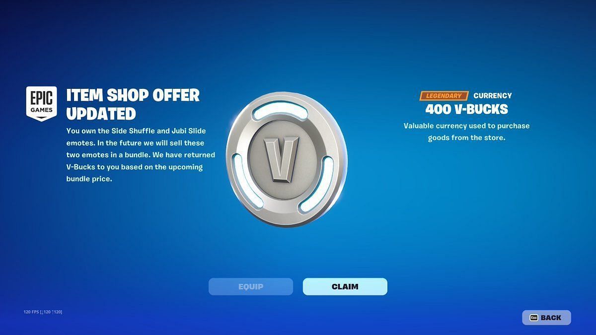 Fortnite is refunding players upto 400 V-Bucks, check your eligibility (Image via Epic Games||X/FitzyLeakz and ShiinaBR)