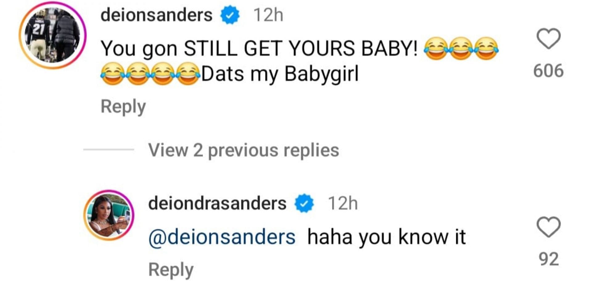 Deion Sanders had an adorable reaction.
