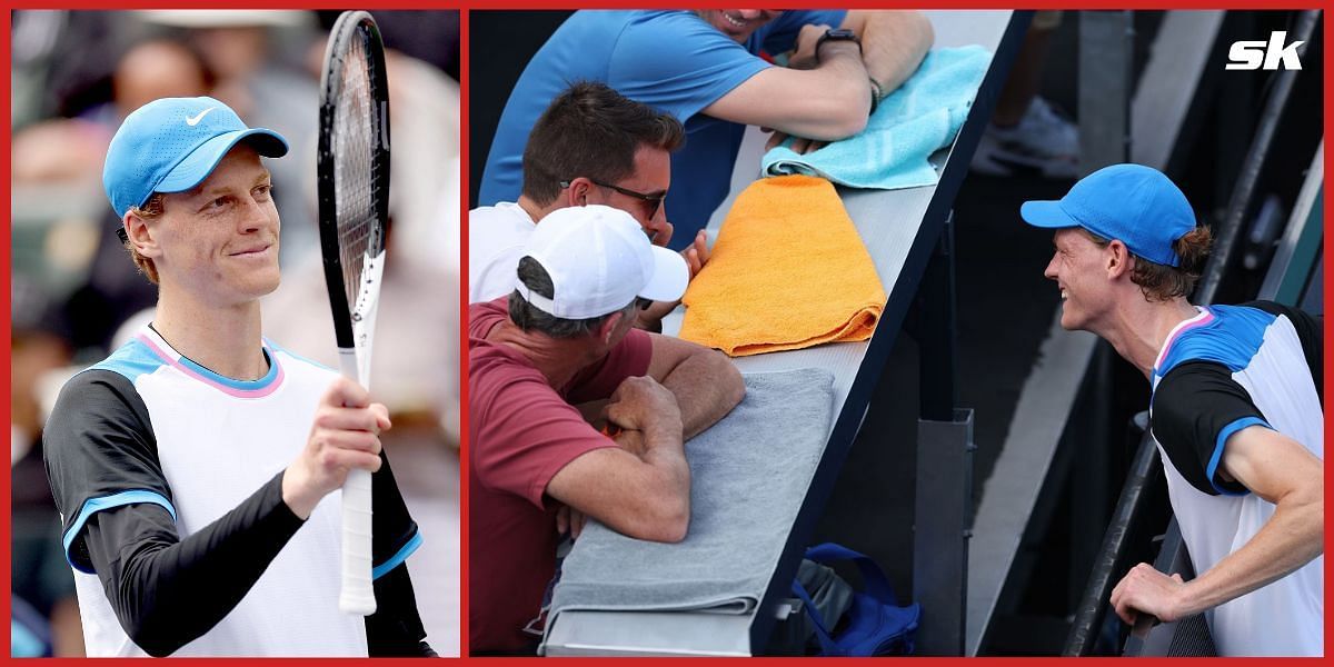 Jannik Sinner accidentally his physio during the Miami Open