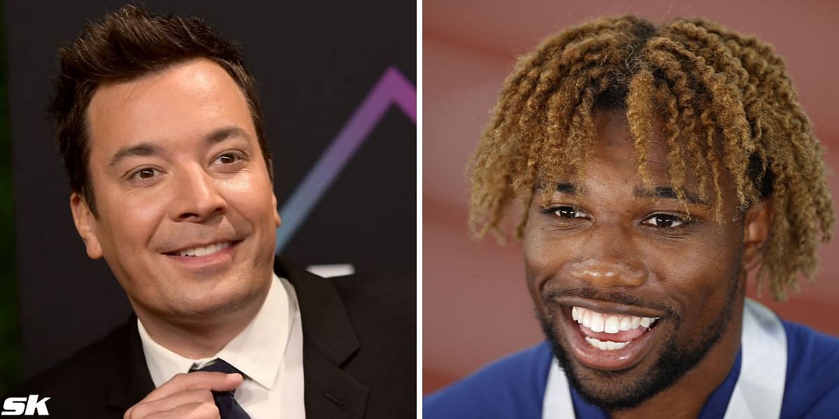 Jimmy Fallon confirms his presence at the Paris Olympics 2024 to Noah Lyles.