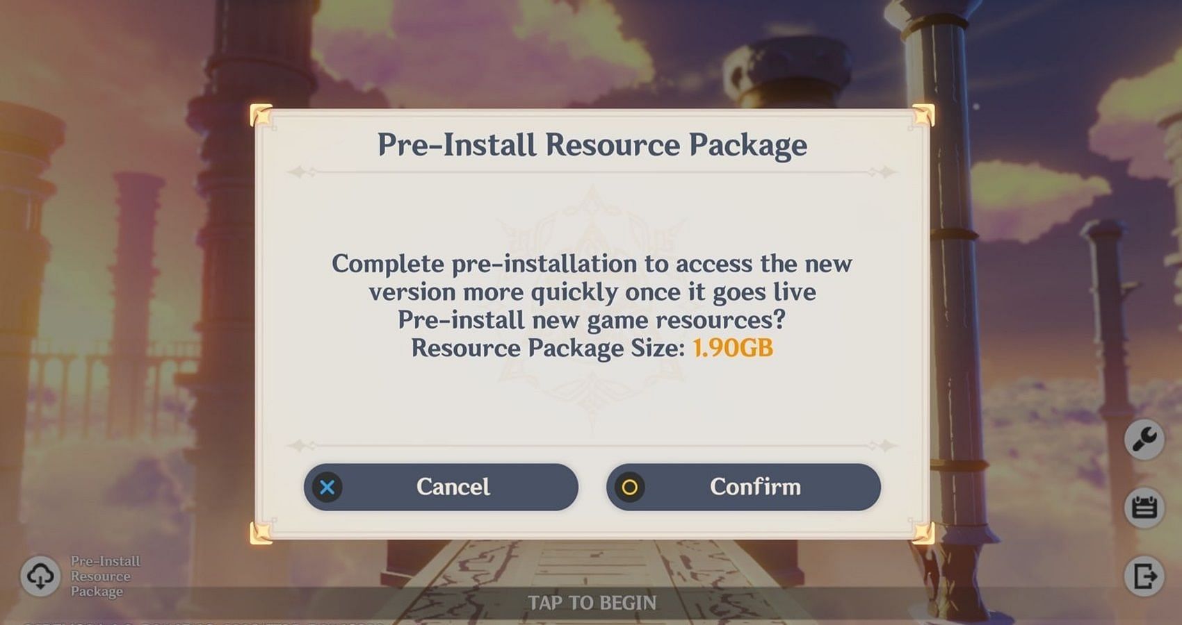 Open the game app and wait until you open the login page. (Image via HoYoverse)