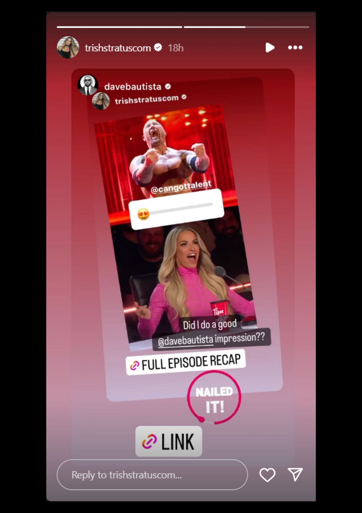 Trish Stratus reacts to Batista&#039;s approval