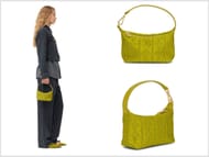 A detailed look at this satin GANNI bag (Image via GANNI)