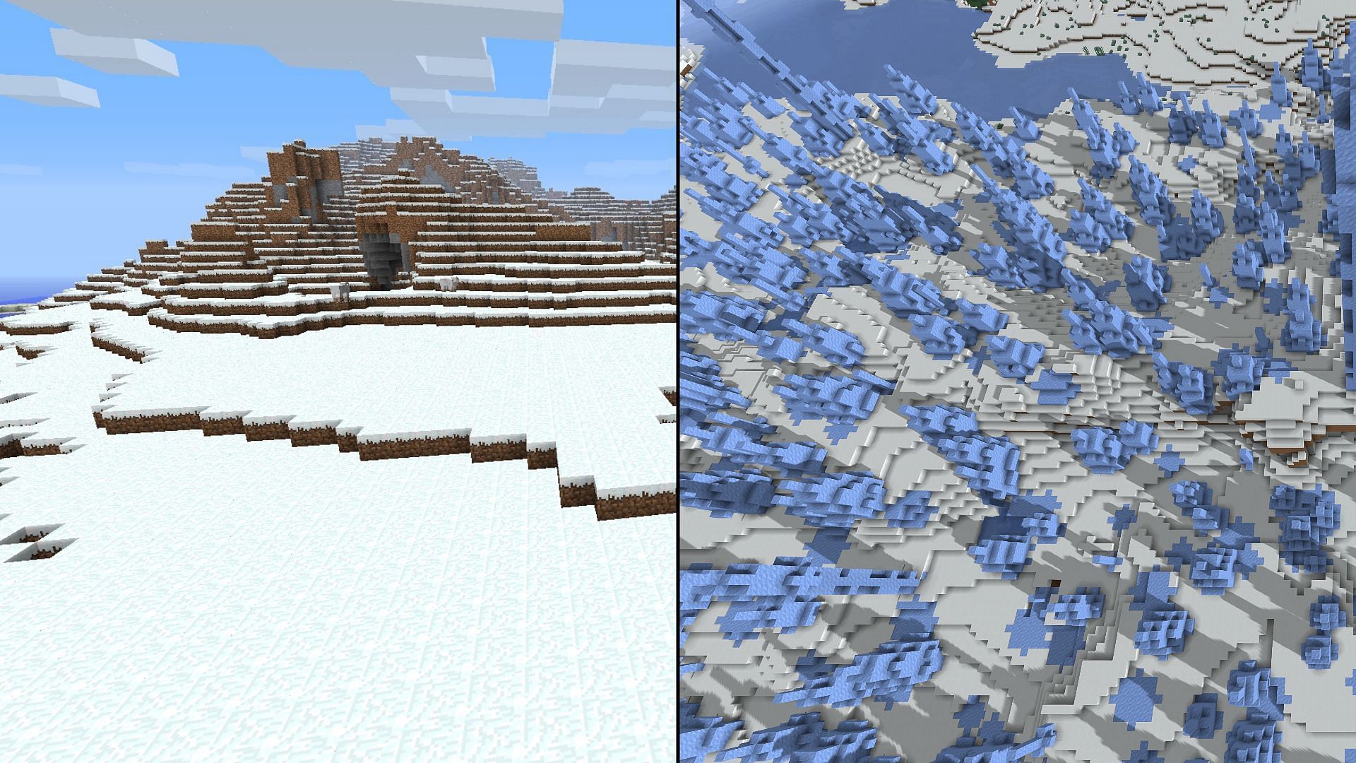 Ice spikes are the best example of inhospitable frozen wastes in modern Minecraft (Image via Mojang Studios)