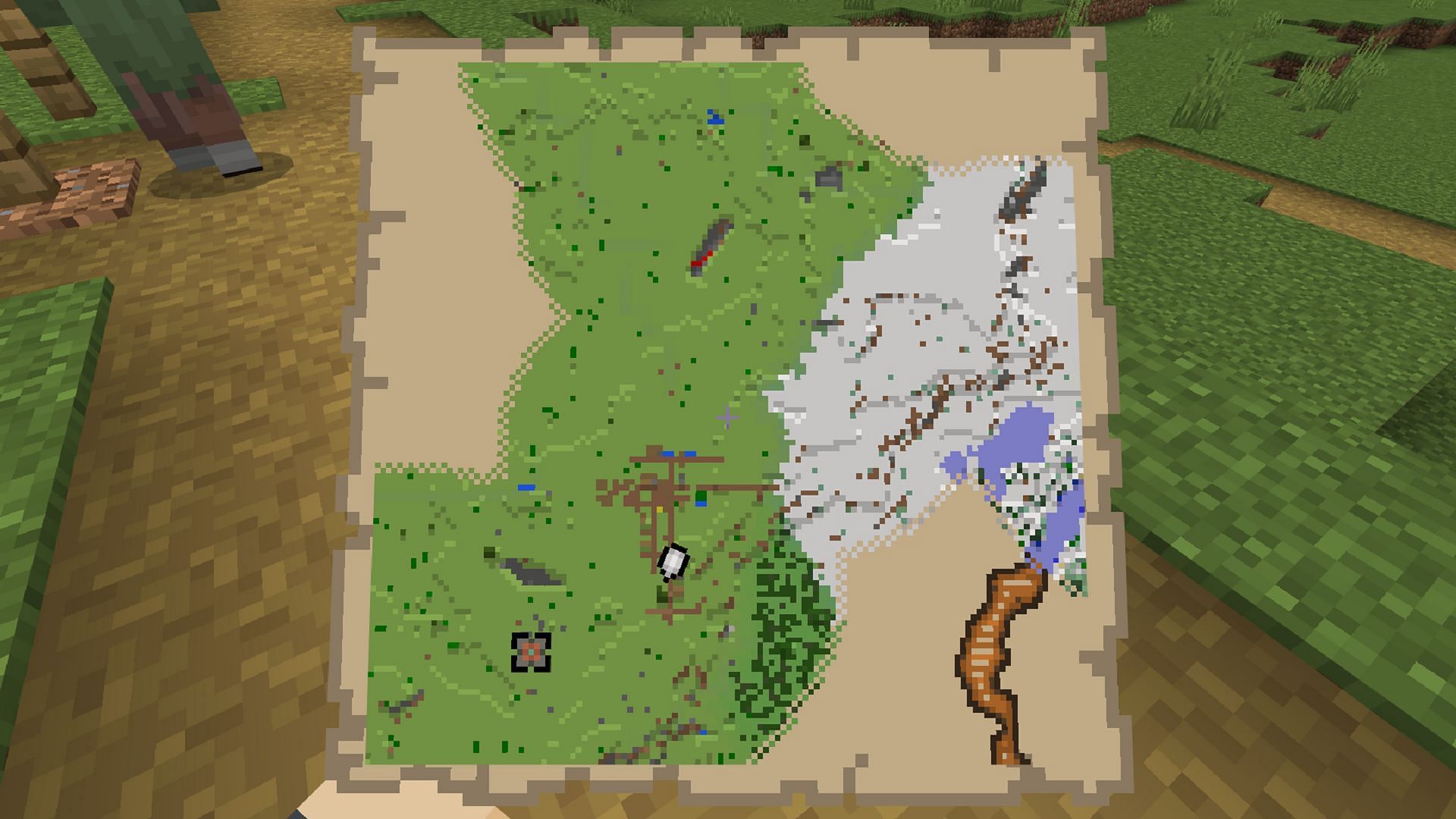 New explorer maps in Minecraft Bedrock Preview 1.20.80.23 will help them find trial chambers (Image via Mojang)