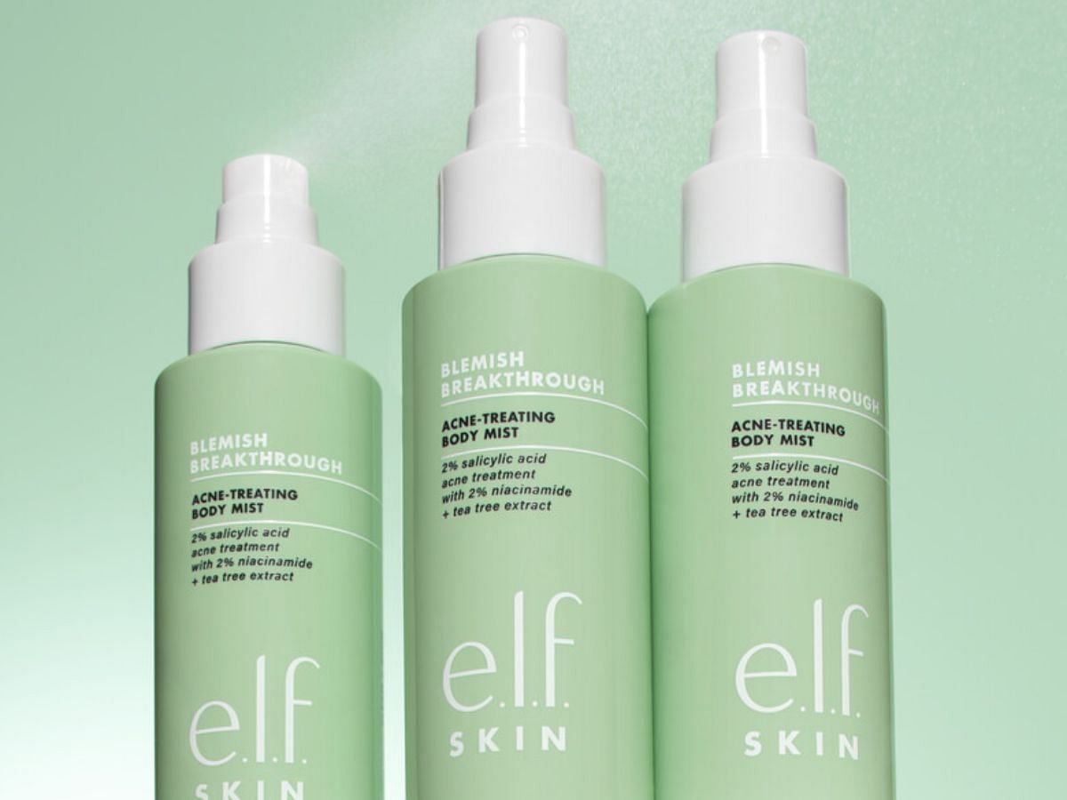 E.L.F Cosmetics launches Blemish Breakthrough Acne-Treating Body Mist (Image via E.L.F Cosmetics)