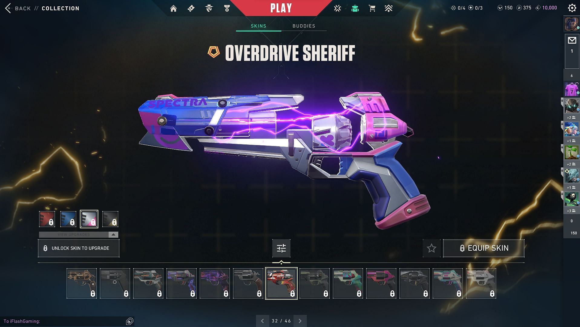 Overdrive Sheriff in Valorant matches the controller&#039;s color (Image via Riot)