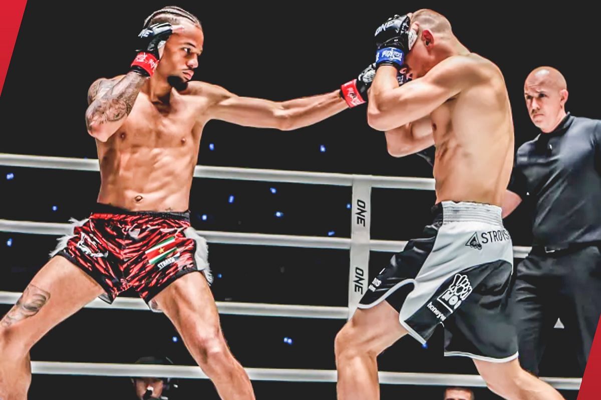 Regian Eersel and Dmitry Menshikov in action at ONE Fight Night 11.