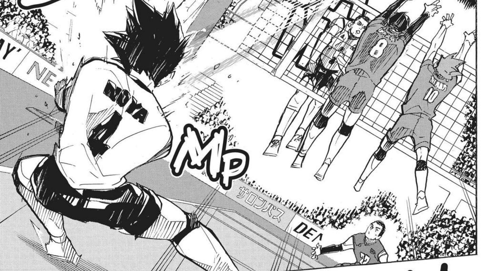 Nishinoya in the bonus story (Image via Haruichi Furudate/Shueisha)