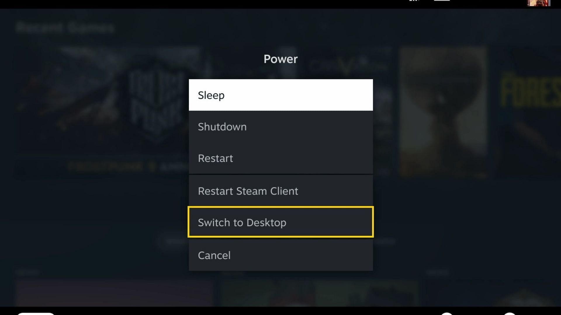 Firstly, go to Desktop Mode (Image via Steam Community)