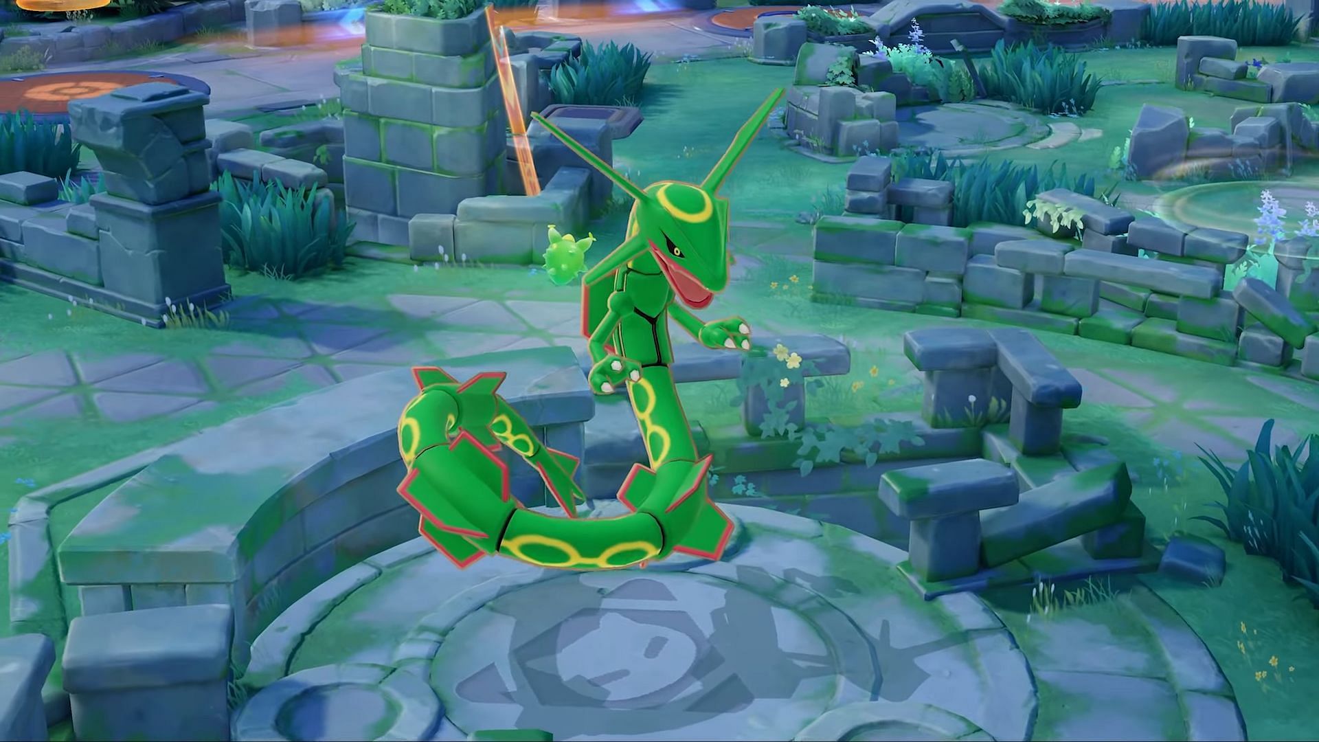 Rayquaza is the strongest and the most important wild spawn of Theia Sky Ruins (Image via The Pokemon Company)