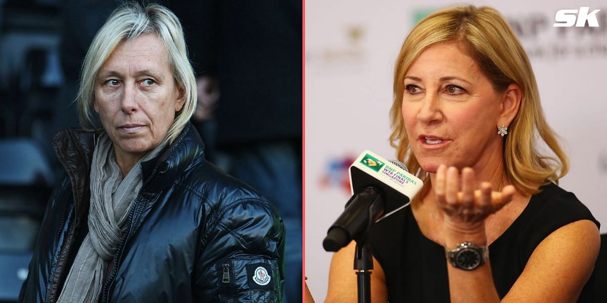 Martina Navratilova (L) and Chris Evert