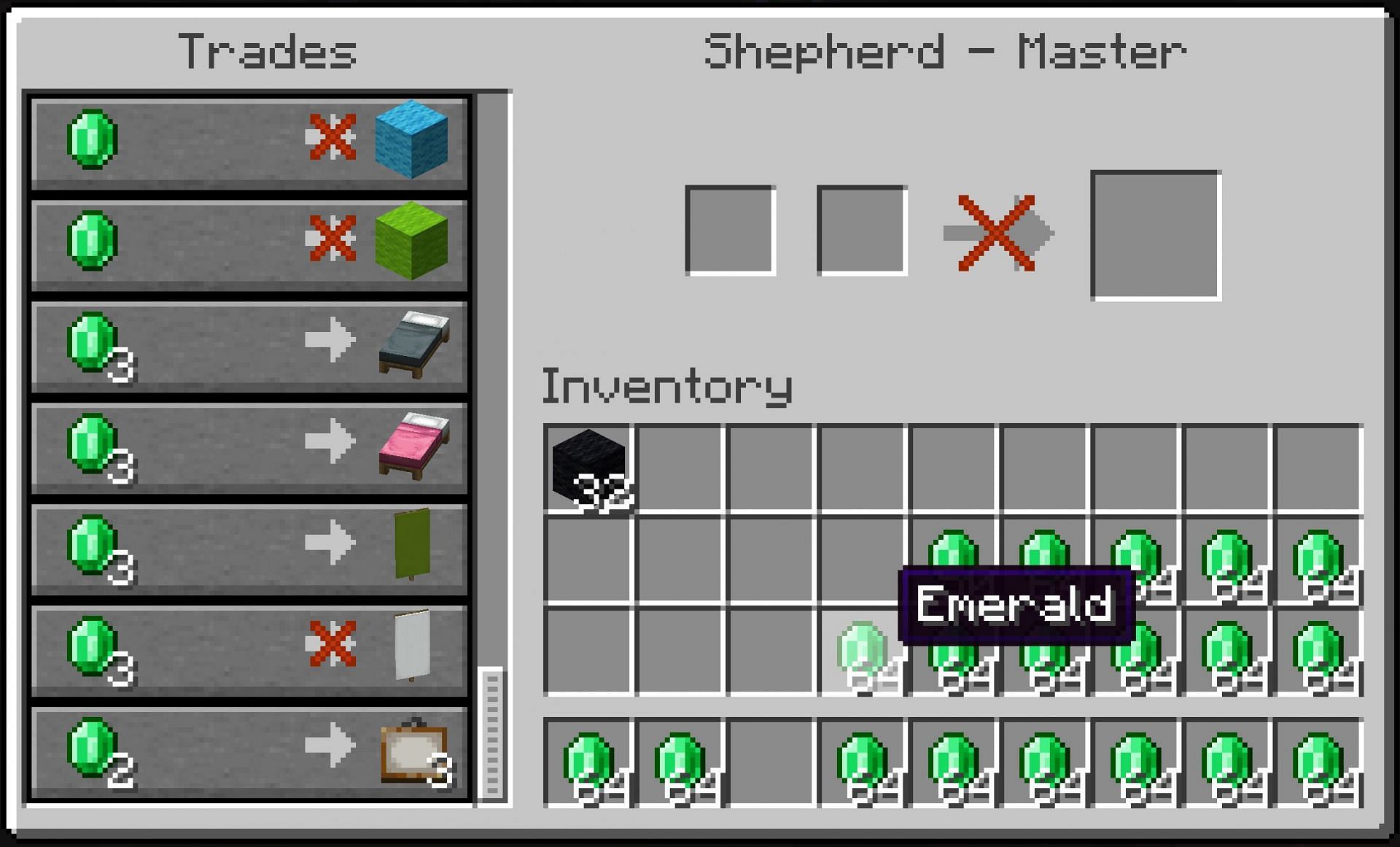 Shepherd trades are great for colorful building projects and map art (Image via Mojang)