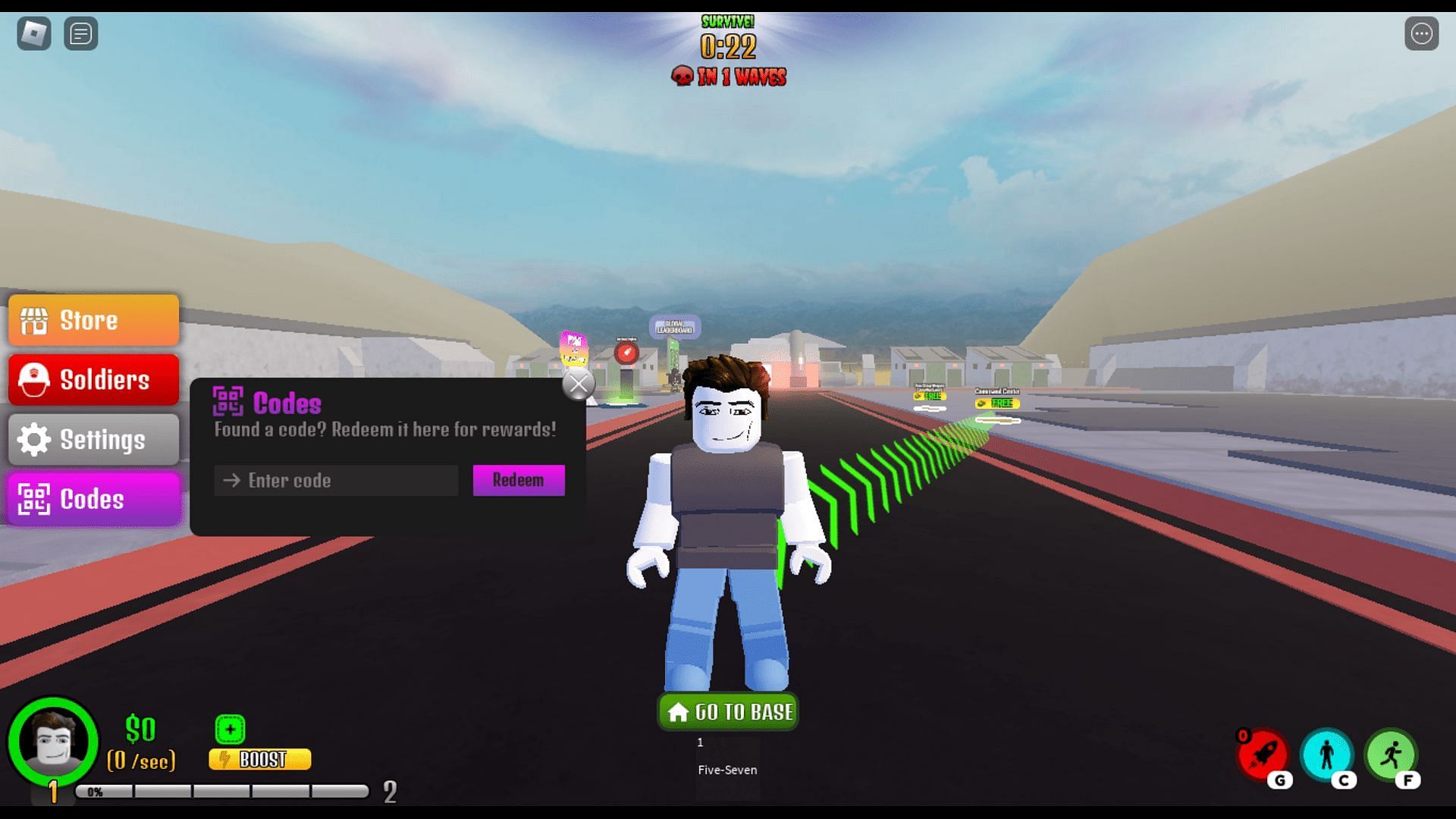 Redeem codes in The Resistance Tycoon (Image via Roblox || Sportskeeda)