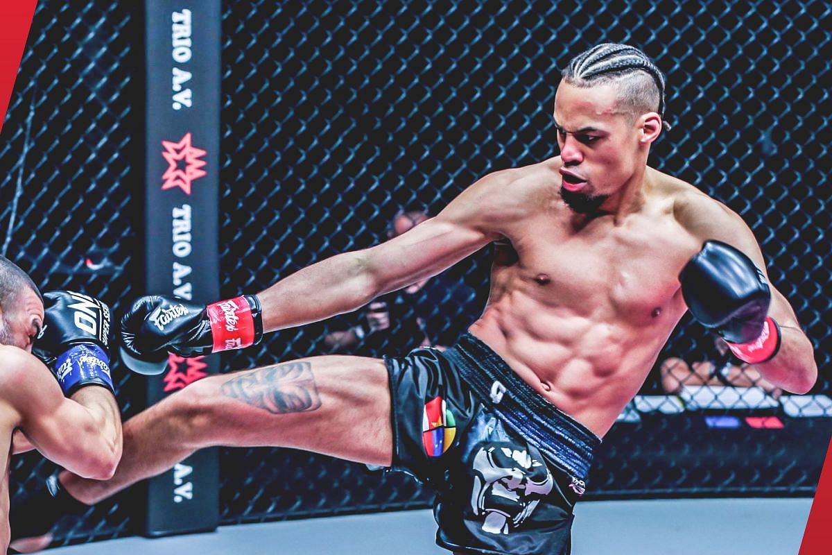 Regian Eersel sizes upcoming opponent Alexis Nicolas. -- Photo by ONE Championship